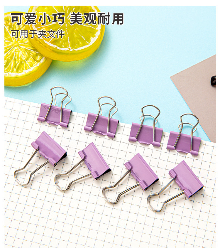 Factory-customized 19mm long-tail clip for office storage, wholesale macaron-colored effortless ticket holders, stationery pic 8