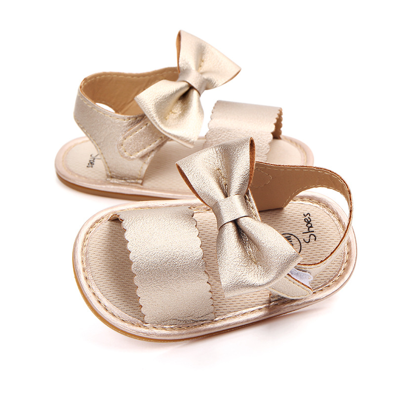 Summer new style 0-1 year old girl baby bow PU soft-soled walking shoes and infant sandals wholesale 0960 pic 6