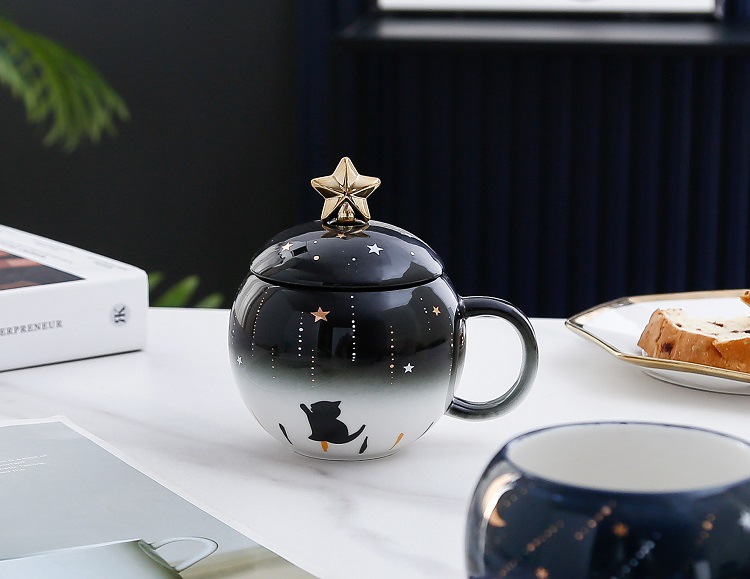 Cartoon rocket Planet mug, creative space astronaut water cup, large-capacity coffee cup gift box, ceramic cup pic 42