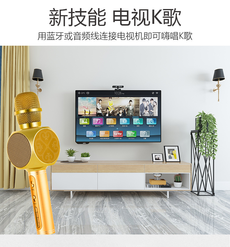工厂直销 YS系列各种手机蓝牙K歌宝 智能无线话筒麦克风音响一体机详情7
