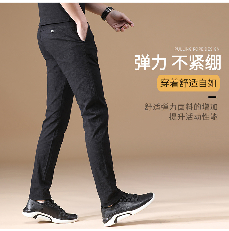 2022 Summer thin pure cotton pants for men, stylish and casual, casual pants for men, trendy and youthful long pants for men pic 4