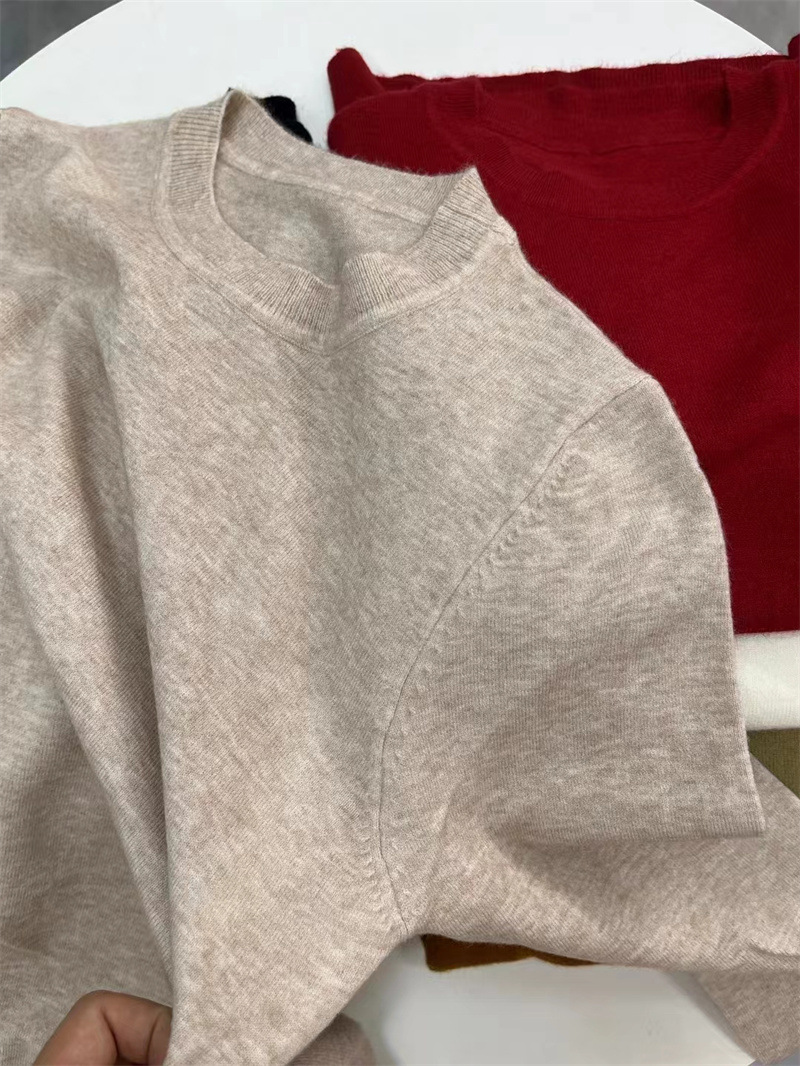 韩版秋冬季百搭圆领套头毛衣女2024新款纯色简约内搭显瘦针织上衣详情37