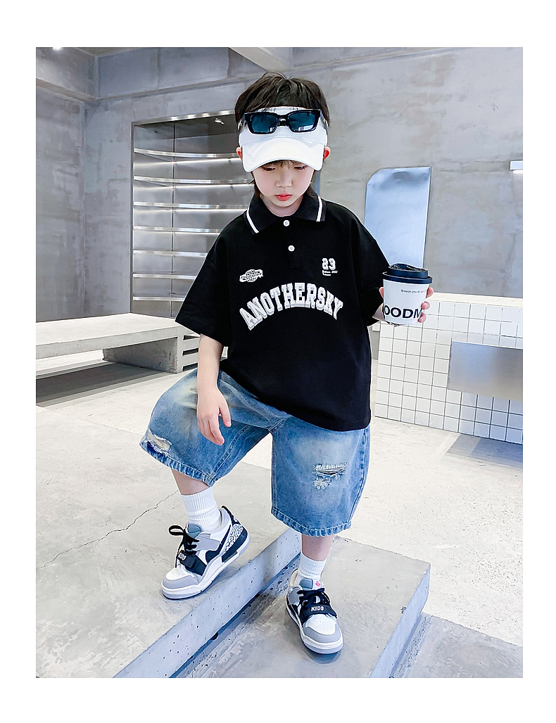 男大童夏季Polo衫运动短袖T恤2025新款儿童男孩夏装半袖冰感上衣详情11