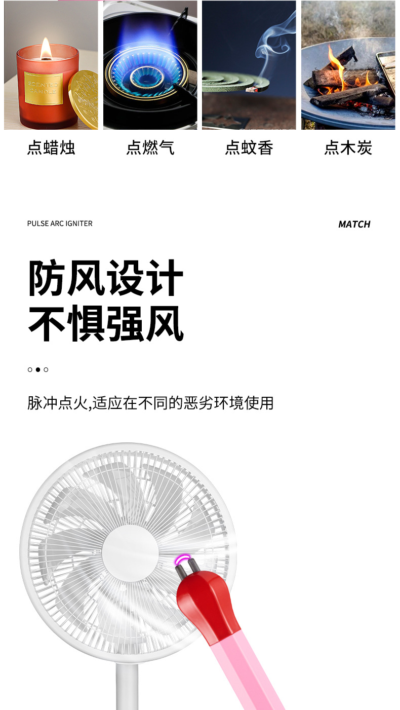 Household kitchen igniter, matchstick, pulse electronic igniter, creative charging lighter, extended and enlarged version pic 6