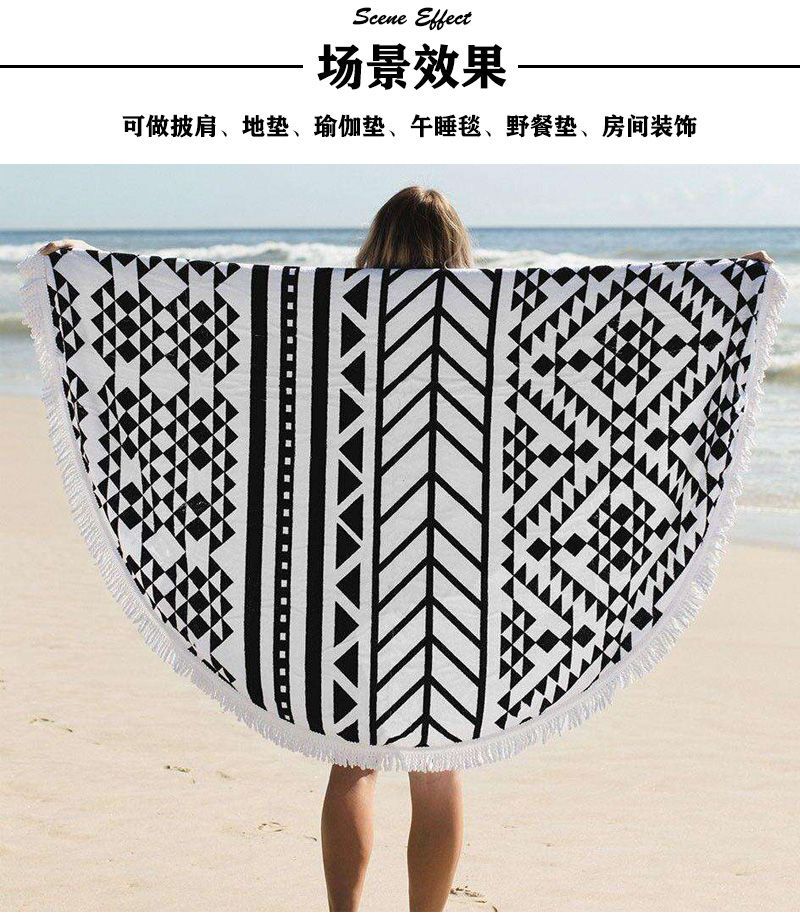 Cross-border microfiber printed beach towels, custom-made printed swimming sweat-wiping beach seat covers, bath towels pic 8
