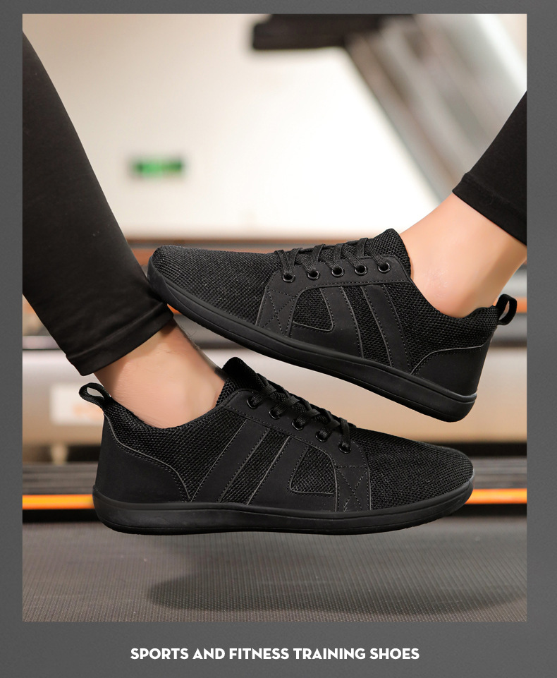 2024爆款平底休闲鞋男女宽楦飞织运动鞋情侣健身宽掌鞋详情38