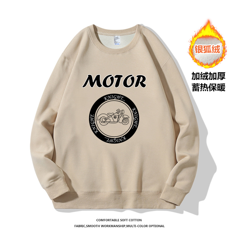 银狐绒加厚卫衣男士2022新款运动加绒长袖圆领宽松情侣秋冬卫衣潮详情10