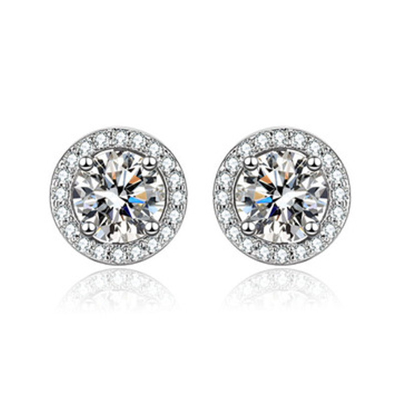 直播仿真莫桑石耳钉女ins爱心S925纯银针锆石六爪莫桑石耳环耳饰详情21