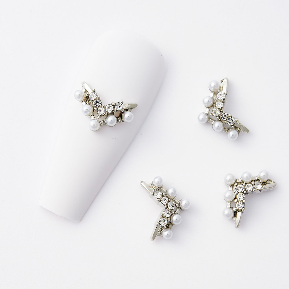 2022 New Style Nail alloy accessories, Korean luxurious style pearl water diamond alloy accessories, DIY nail stickers for decoration pic 8