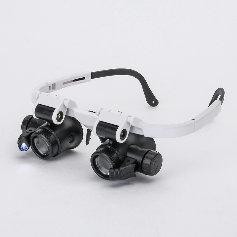 Three magnifications of head-mounted glasses, high-magnification mechanical watch repair, engraving, antique jewelry appraisal, LED light 9892H1 pic 16