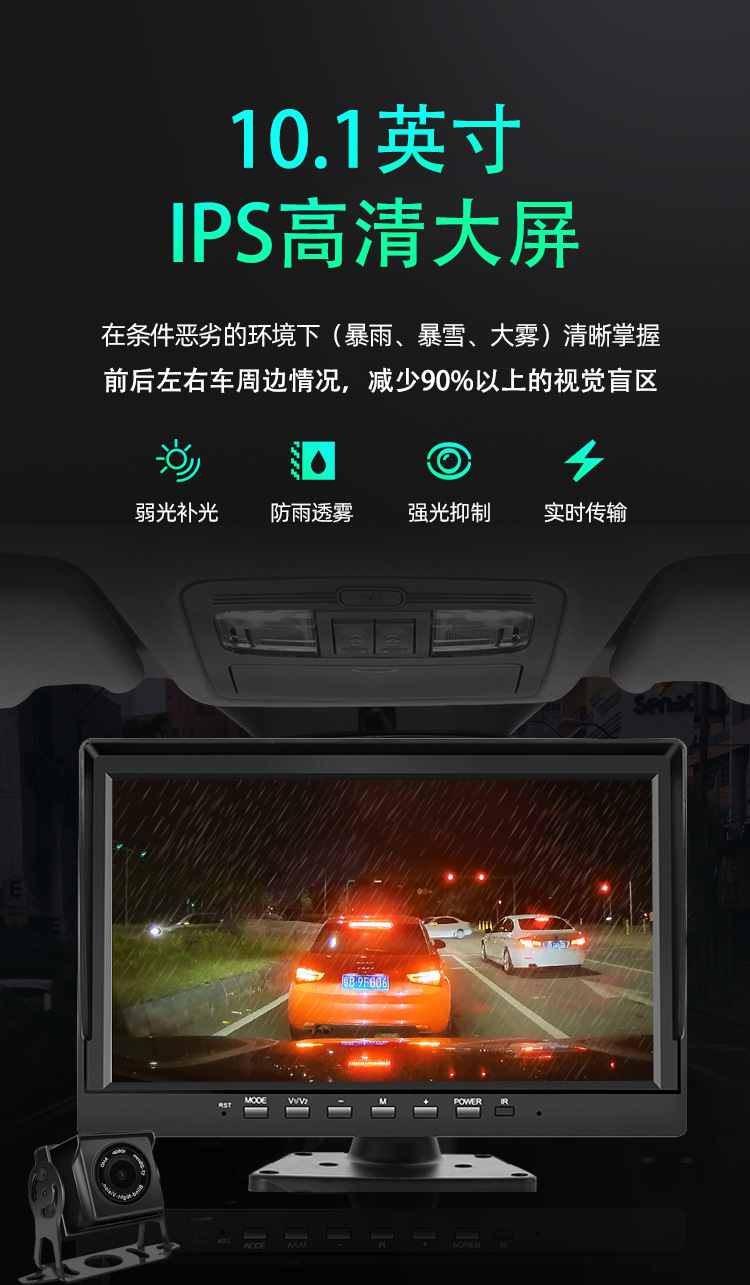 货车四路监控一体机高清记录仪360度全景前后左右倒车影像12V24V详情5