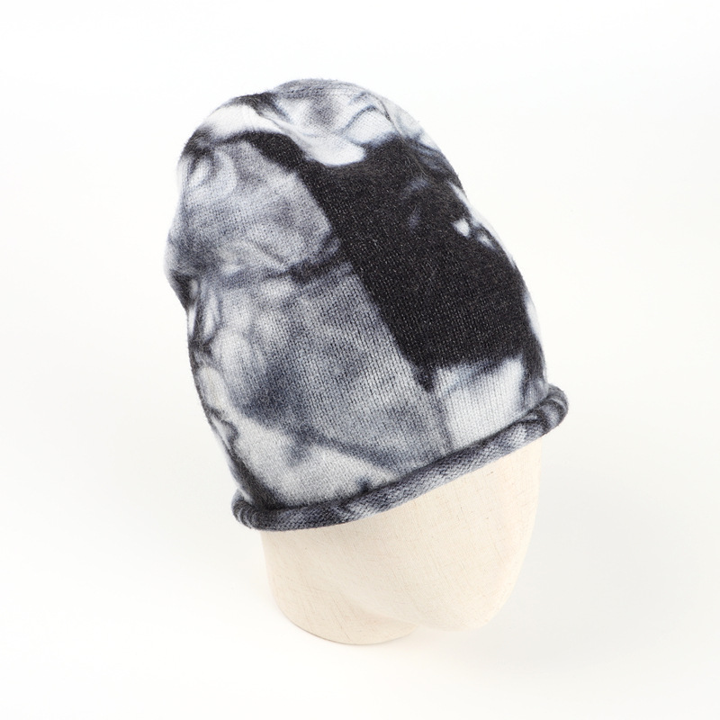 The popular tie-dyed woolen hats for men and women in foreign trade, the warm outdoor rolled-up pile hat, and the hip-hop knitted pullover cold hat for autumn and winter pic 16