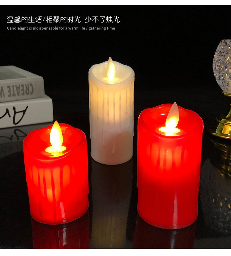 Cross-border supply LED electronic simulation tearful candles, bar decoration, wedding and birthday atmosphere set ornaments in stock pic 2