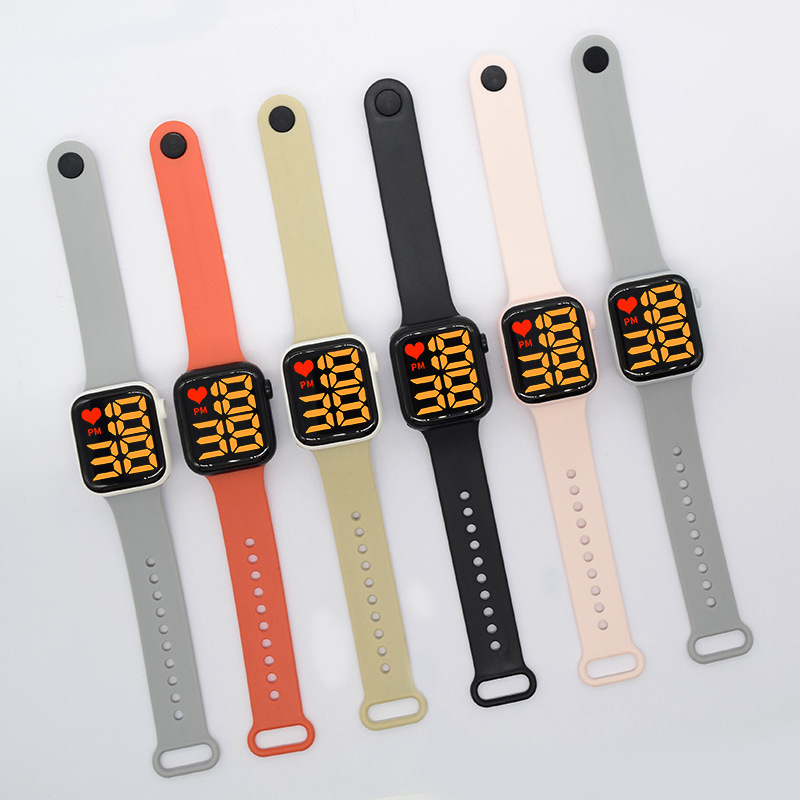 New in-stock touch LED electronic watch with large numbers, fashionable and simple square touch swimming waterproof bracelet watch pic 2