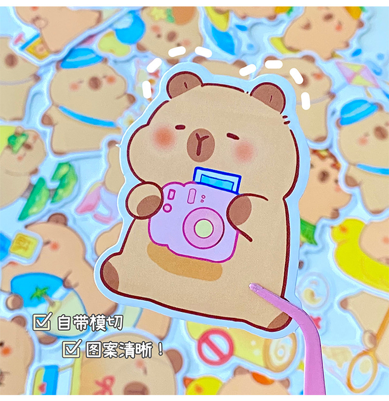 现货可爱萌宠熊猫贴纸卡通贴画儿童DIY手账贴纸防水水杯手机贴纸详情6
