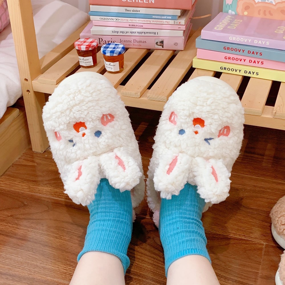 新款冬季包跟毛线棉拖鞋女加绒家居室内保暖厚底情侣月子棉鞋批发详情7