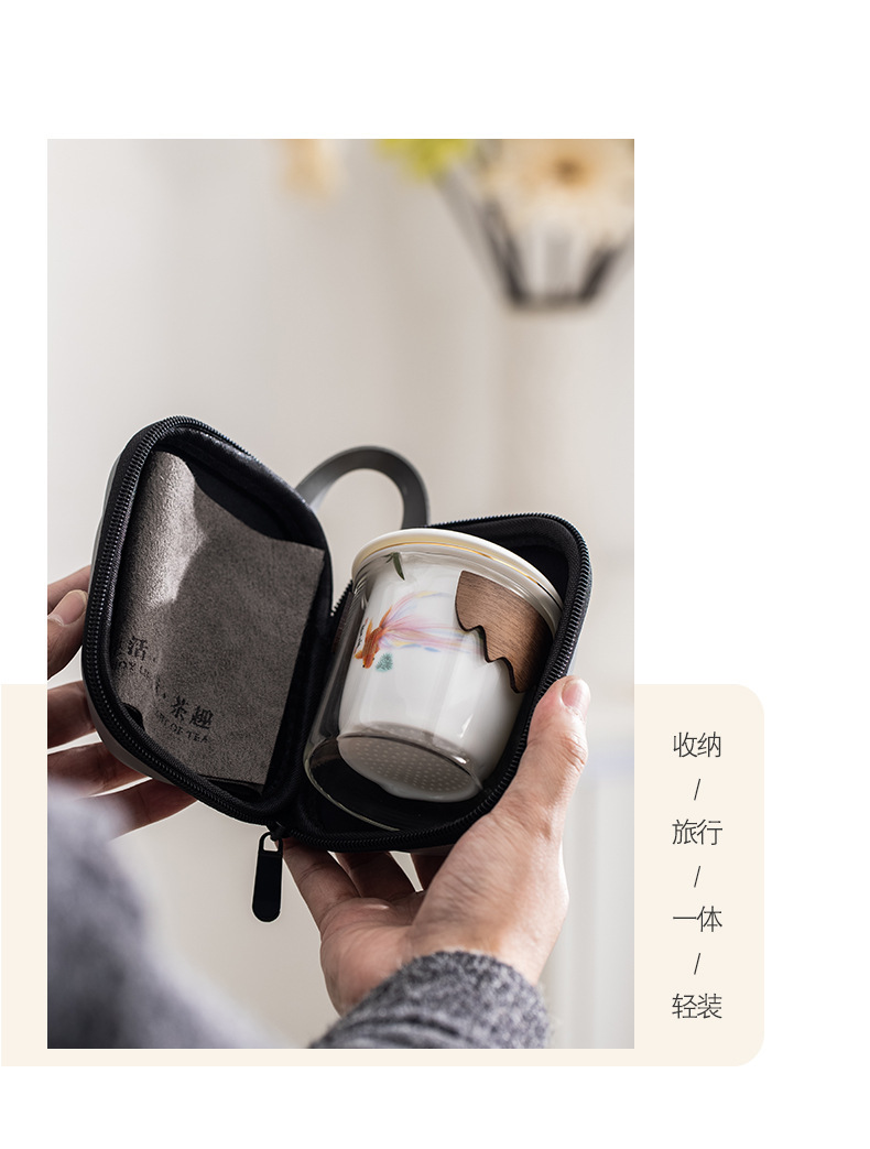The Wujiang Sheep Fat Jade Porcelain Kung Fu Tea set travel bag is a high-end souvenir for outdoor travel. Wholesale pic 31