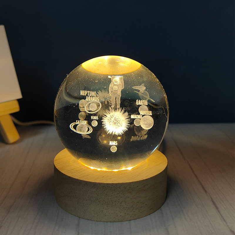 3D inlaid luminous crystal ball decorative item pic 5