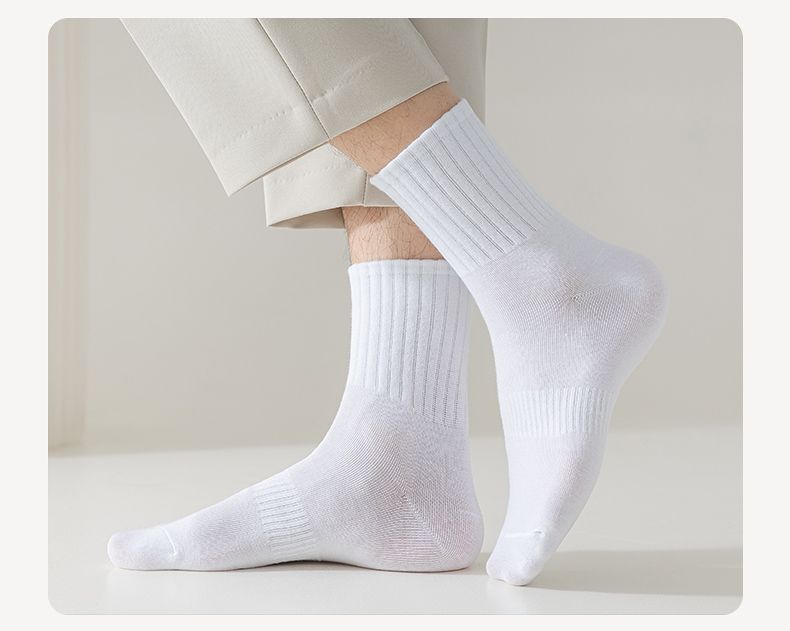 袜子地摊一件代发袜子男女士运动袜短袜纯色百搭束腰中长筒袜春秋夏四季船袜子批发一件代发详情8