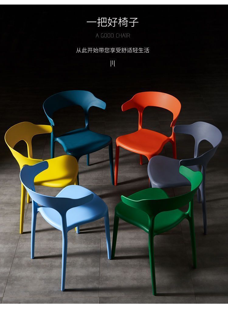 厚大人经济塑胶椅子大排档椅塑料椅子简约靠背凳子家用北欧餐椅加详情2
