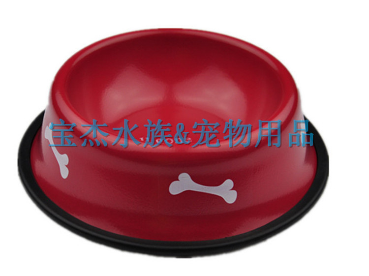 不锈钢狗碗 防滑耐磨烤漆宠物碗 多规格 宠物用品 厂家批发详情10