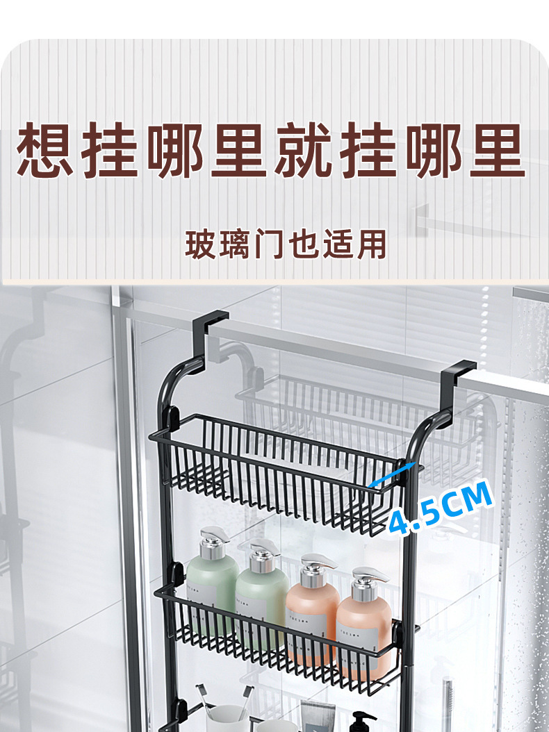 门挂多层收纳置物架厨房卧室墙面免打孔收纳架门后杂物食品挂篮详情9
