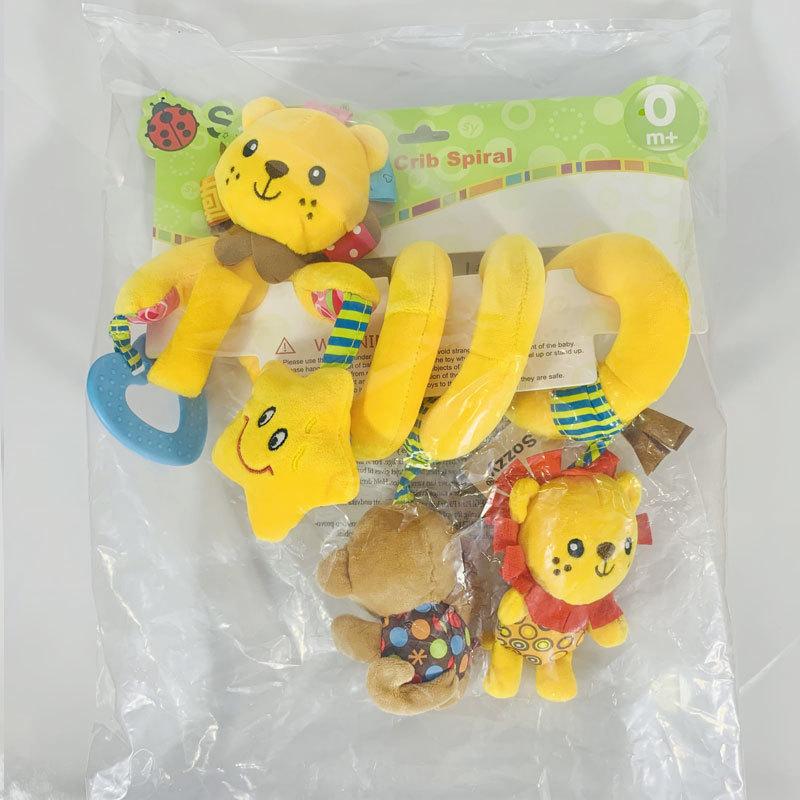 New elephant and lion bed, newborn cartoon animal music car, BB hanger, rattle plush toy pic 11
