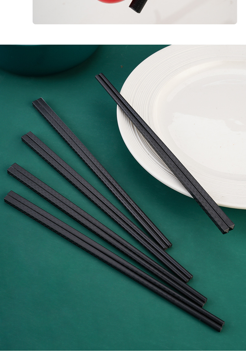 Two-yuan store hard goods: 5 pairs of alloy chopsticks, household craftsmanship, Japanese square head, heat insulation, anti-slip, heat-resistant, hotel chopsticks wholesale pic 15