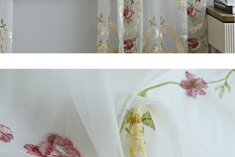 Cross-border exclusive Amazon curtain finished products, American-style embroidered window screens, small curtains, semi-blackout curtains, fabric wholesale pic 27