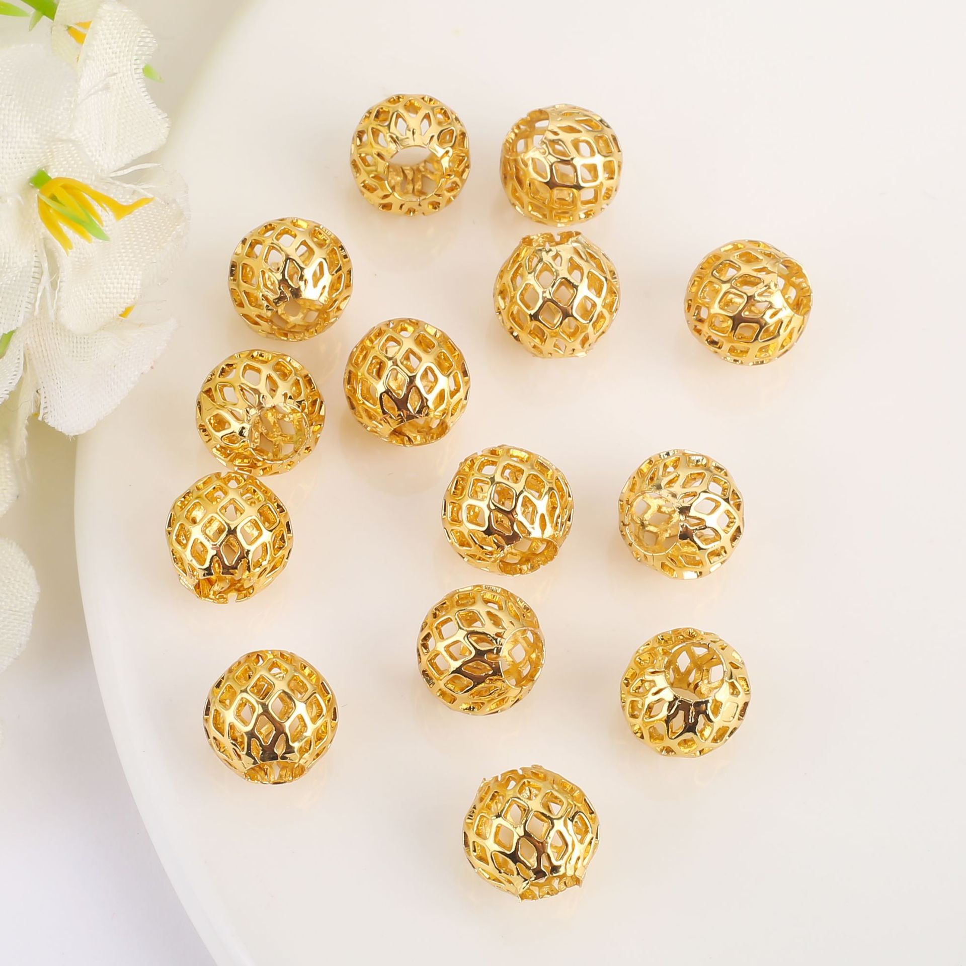 18K保色包金隔片车轮片光面圆片散珠隔珠diy饰品配饰手链项链配件详情7