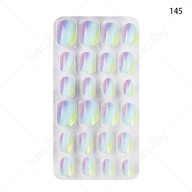 Finished nail sheets for children, 24 pieces of nail patches, cartoon Christmas fake nails, detachable nail stickers with adhesive backing pic 37