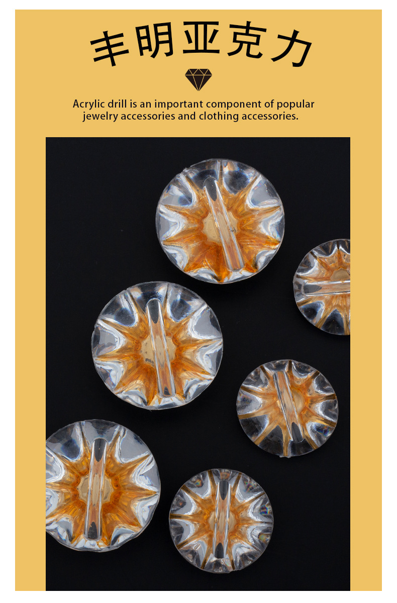 厂家批发纽扣透明衬衫扣子烫金色时尚儿童毛衣雪纺衫开衫配件辅料详情1