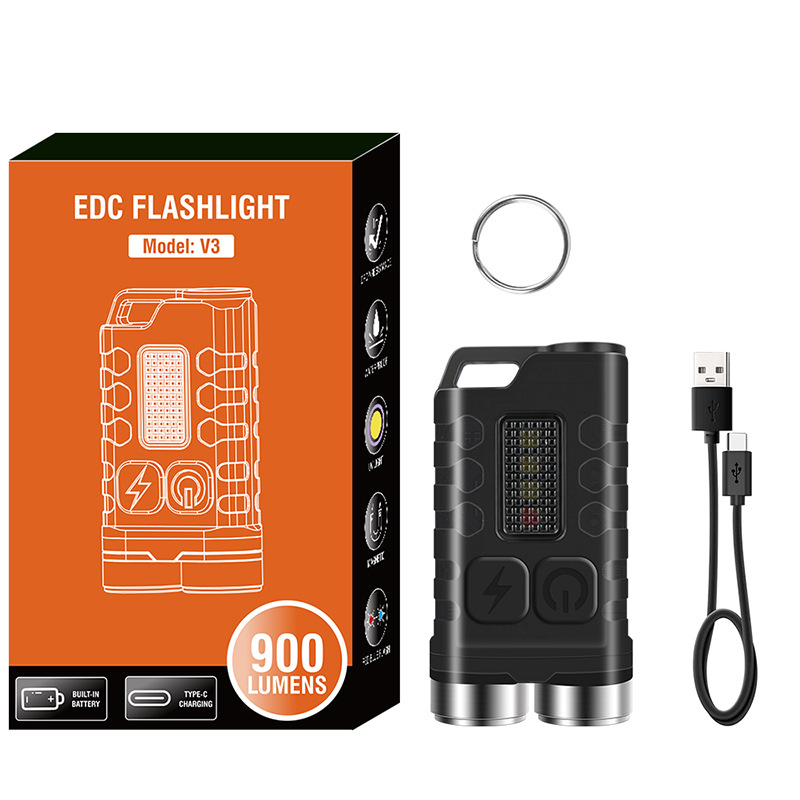 New LED keychain light, high-intensity mini flashlight, emergency flashlight, magnetic fluorescent flashlight pic 17
