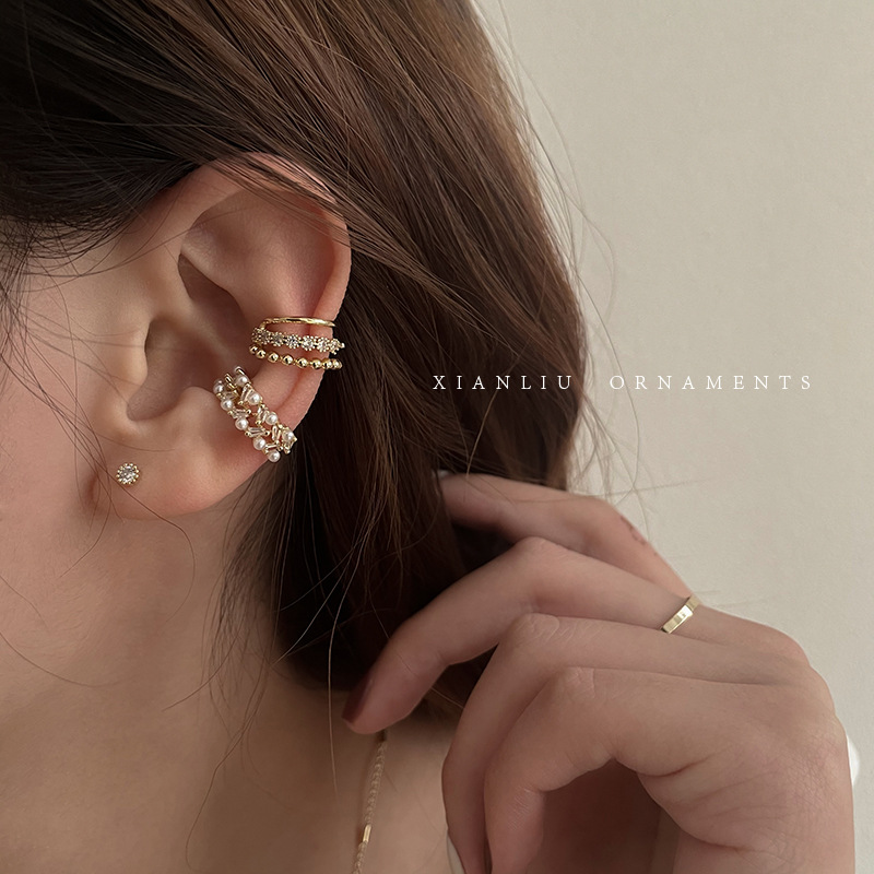 感锆石珍珠耳夹无耳洞气质耳骨夹复古耳饰耳骨夹2022年新款潮详情33