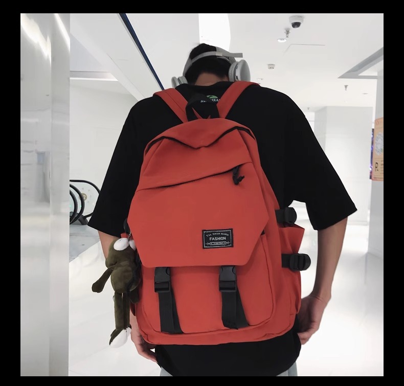 双肩包男ins简约百搭大容量电脑旅行背包女初中生高中大学生书包详情14