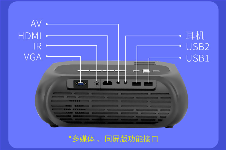 跨境T7高清家用投影机便携式微型迷你小型家庭LED跨境投影仪详情23