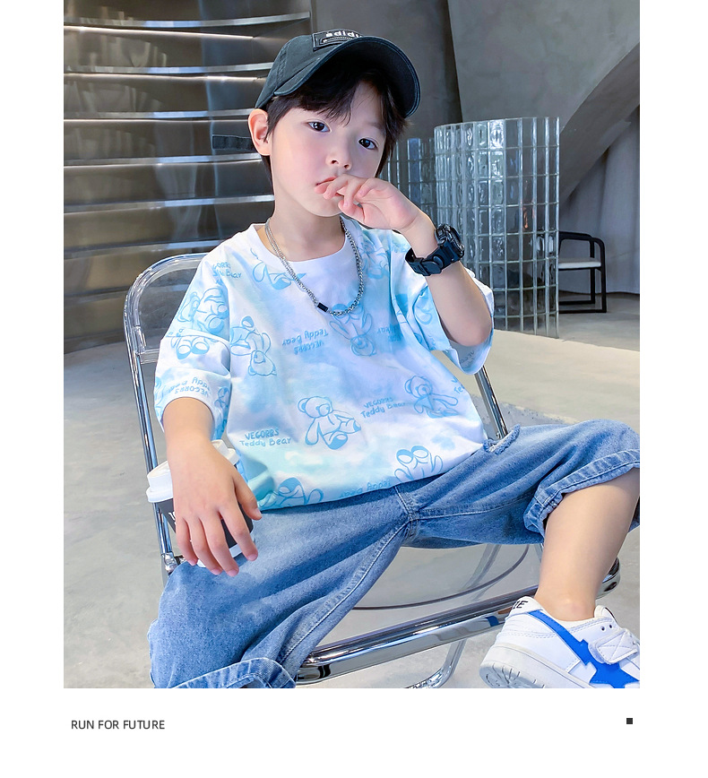 男童t恤短袖纯棉2025新款儿童炸街夏装上衣男孩夏季半袖卡通体恤详情11