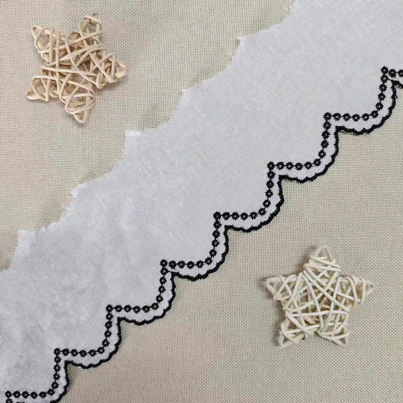 Wholesale of cotton embroidered lace, hollowed-out lace, embroidered skirt hem, clothing accessories, milk silk, perforated, barcode 2.5 pic 115