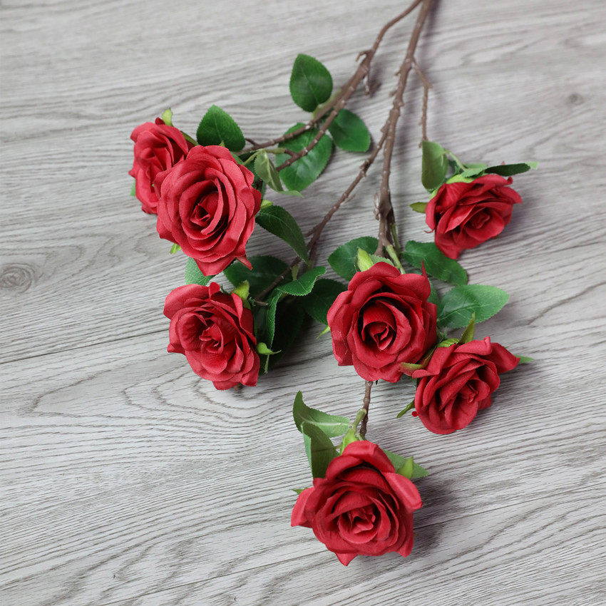 Artificial flowers: 7 roses, artificial flowers, home decoration, wedding decoration, landscaping, flower art, silk flowers, roses pic 8