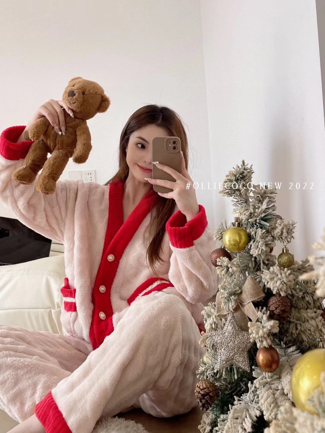 秋冬款加厚暖暖水蜜桃家居服大板乌龙桃睡袍女性保暖睡衣套装批发详情25