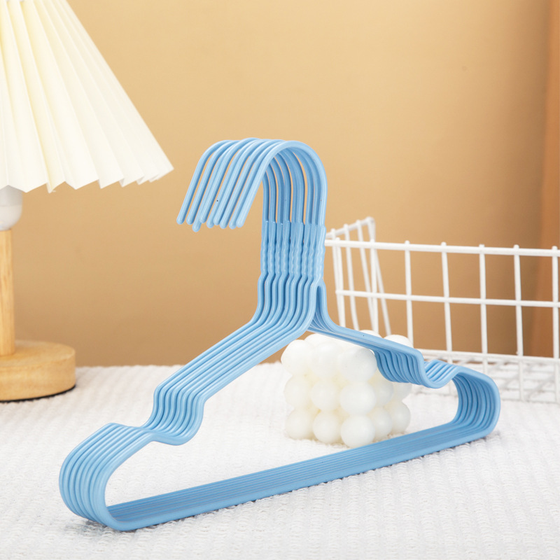 Colored plastic-coated clothes hangers, adult thickened clothes hangers, household traceless clothes hangers, clothes racks, clothes racks, clothes supports, drying racks pic 8