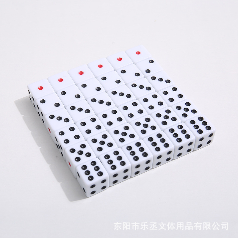 厂家直销筛子方角直角白色一点红其他黑骰子色子详情3