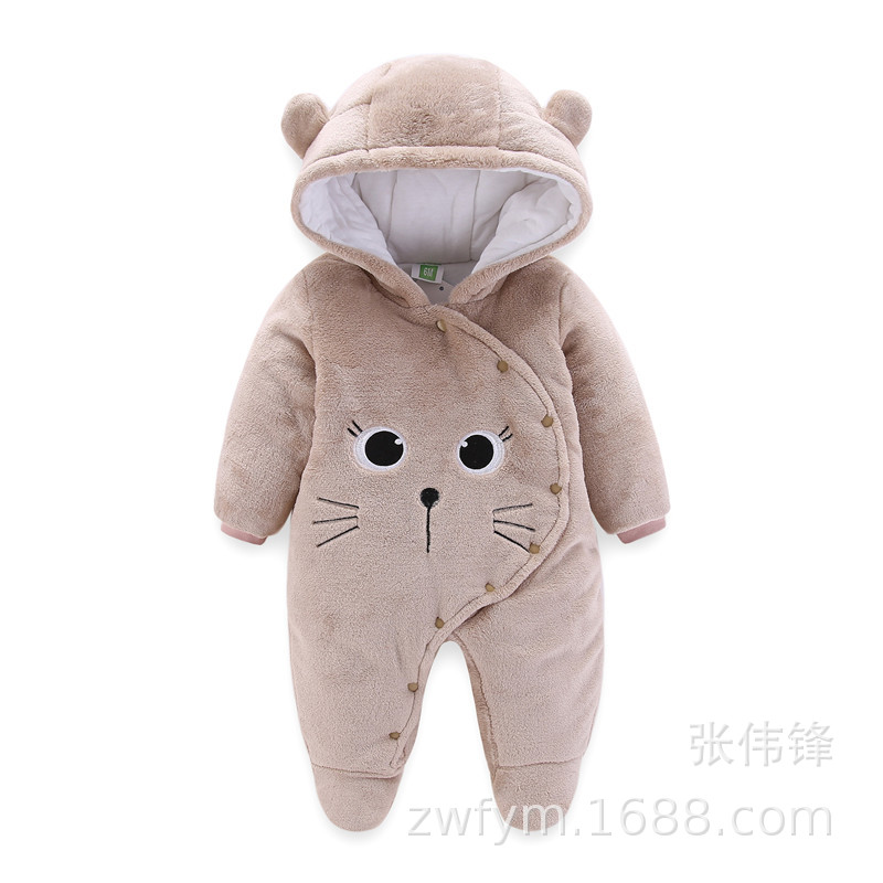 Baby one-piece suit thickened autumn and winter outfits 0 baby clothes for boys and girls 1 newborn autumn clothes winter cotton-padded clothes crawling clothes pic 22