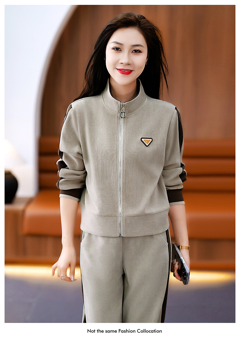 运动套装女春秋款立领两件套2024年新款秋季洋气卫衣卫裤休闲套装详情14