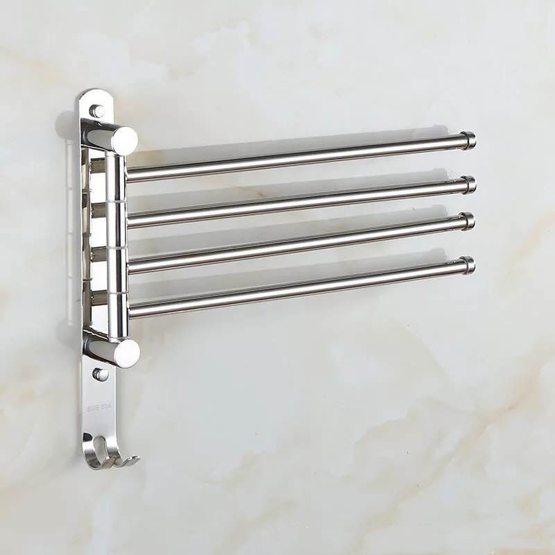 Bathroom towel bar, rotating kitchen hanging bar, 304 towel rack, non-drilling stainless steel bath towel rack, bathroom hanging piece, stainless steel rotating towel bar, kitchen and bathroom supplies, bathroom supplies support drop shipping pic 5