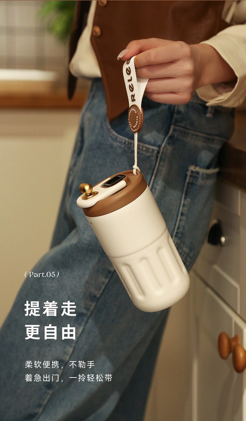 The bio-intelligent coffee insulated cup is a portable stainless steel water cup with a high appearance level for women to travel with. It can keep you cool in summer pic 7