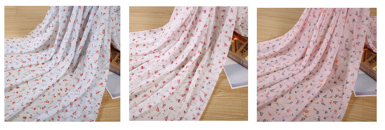 New small floral printed fabric, beach towels, silk scarves, printed fabric, polyester woven floral chiffon, in stock pic 42
