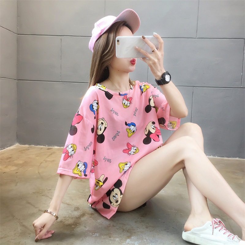 加肥加大码女装2020年夏装新款微胖妹妹mm中长款上衣200斤短袖T恤详情19