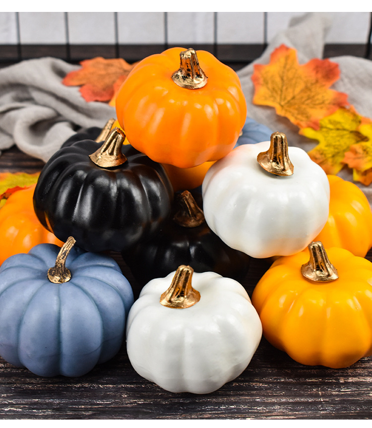 Simulated pumpkin models, colorful pumpkin ornaments, decorative props, vegetable cabinets, display photography, early education props pic 2
