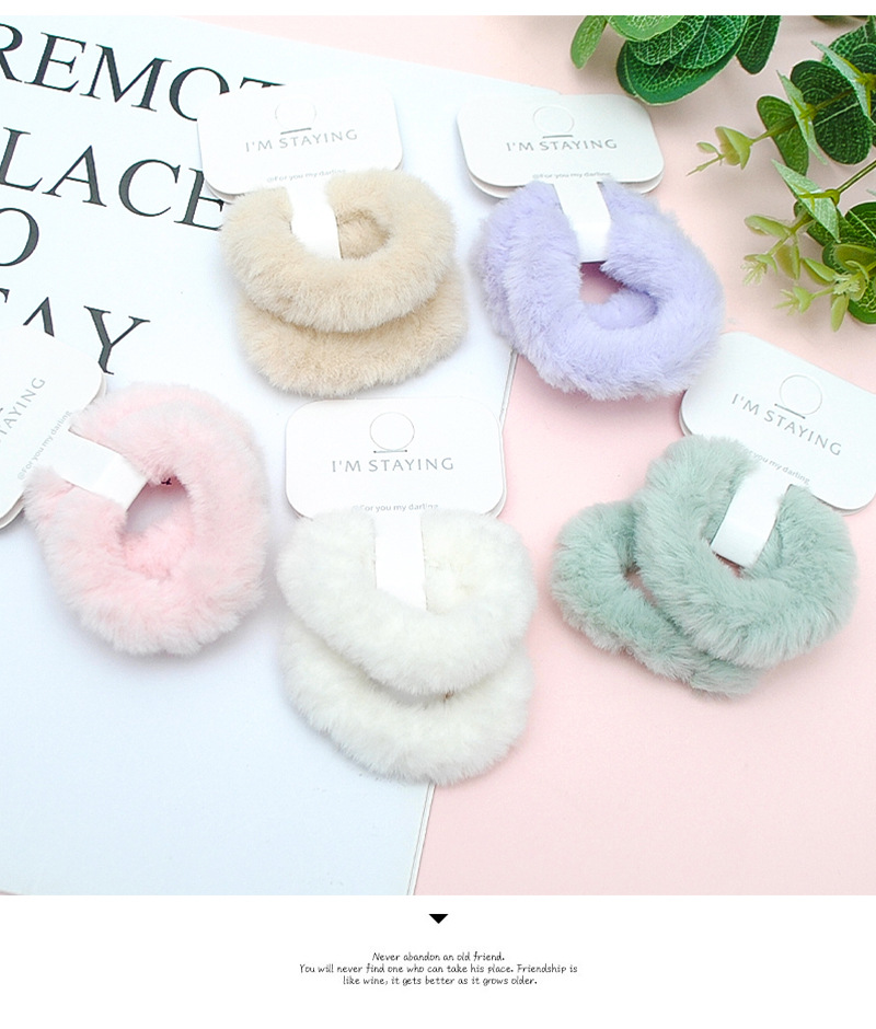 厂家批发卡装皮筋毛绒毛巾圈发绳甜美少女感发圈高弹力高马尾头绳详情9